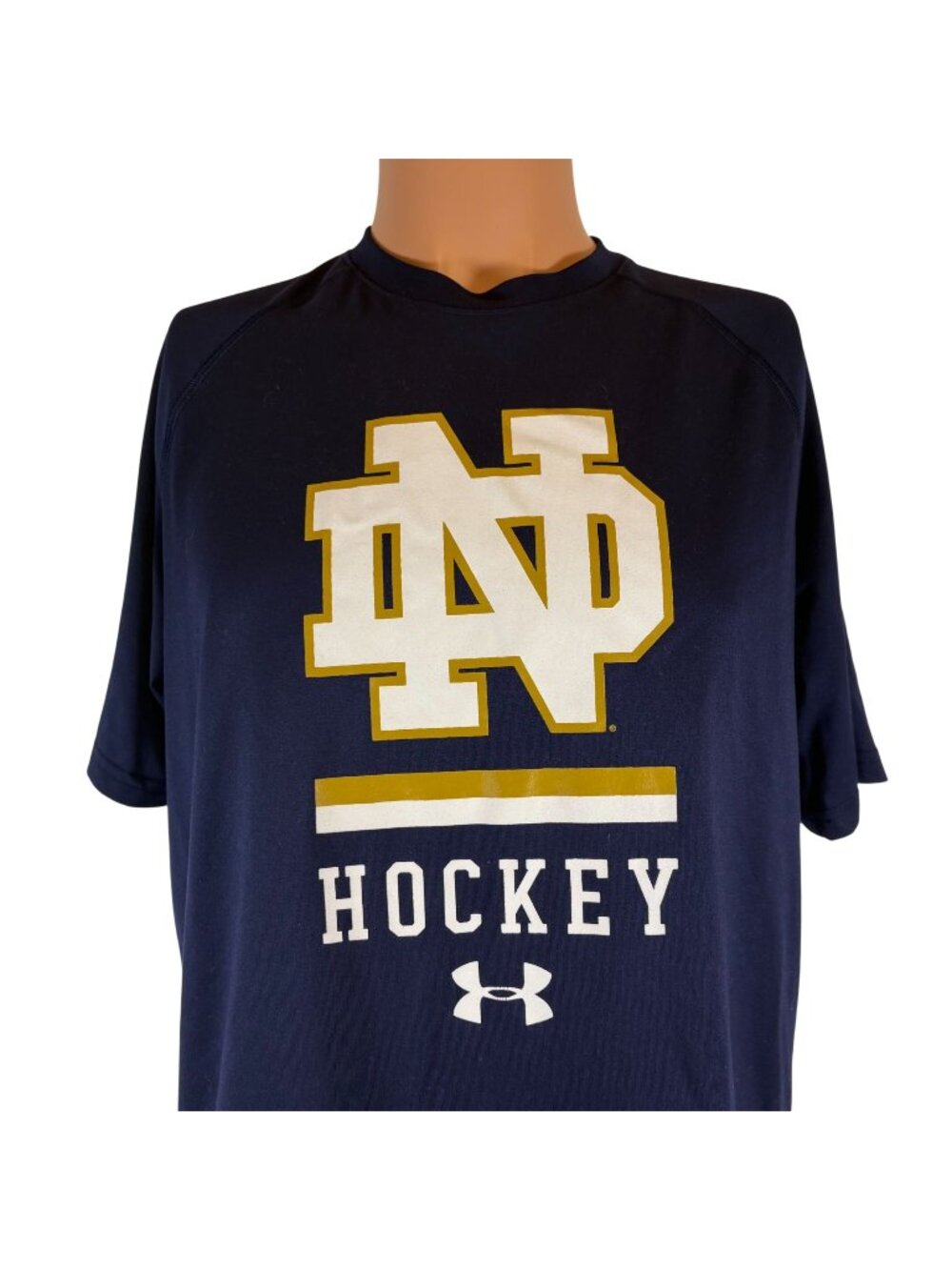 Notre Dame Fighting Irish Hockey T Shirt Mens M College Performance Heat Gear